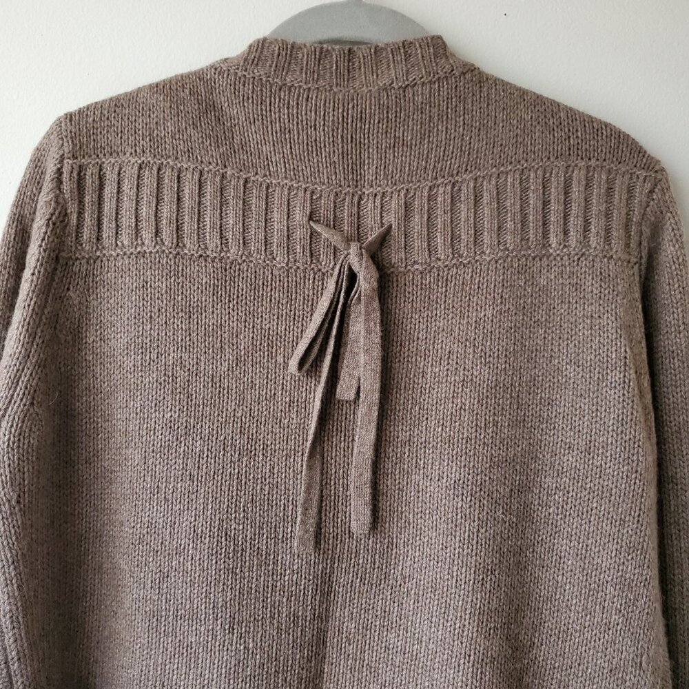 Autumn Cashmere NWT Taupe Aztec Southwestern Waterfall Draped Cardigan M - Picture 6 of 8